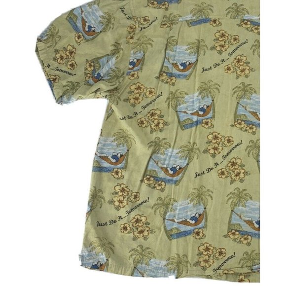 Men's Big‎ Dogs Short Sleeve Button Down Hawaiian Shirt 4X Just Do It...Tomorrow - Picture 8 of 10
